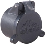 BUTLER CREEK "Traditional" Flip Open Objective Scope Cover Black, #17, (Fits 1.612"/ 40.90mm Outside Obj)