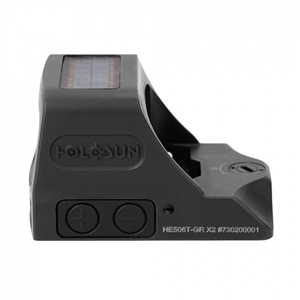 HOLOSUN OPEN REFLEX SIGHT - BLACK, 2 MOA GREEN DOT & 32 MOA RING, TITANIUM