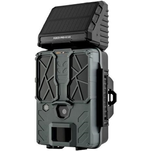 SPYPOINT FORCE-PRO-S 2.0 Solar Non-Cellular, Integrated Solar Panel, 0.2S Trigger Speed,110 ft Detection Range, 4K/2K/1080p Video Modes, 48MP Photos, Internal Battery Supply Trail Camera