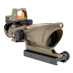 TRIJICON ACOG 4X32mm BAC ECOS FDE Red Chevron, Knob Mount & Automatic LED 3.25 MOA RMR (.223 BDC)