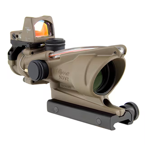 TRIJICON ACOG 4X32mm BAC ECOS FDE Red Chevron, Knob Mount & Automatic LED 3.25 MOA RMR (.223 BDC)